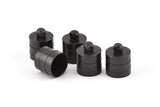 Black End Cap, 6 Oxidized Brass Black End Cap, Cord Tip -10mm Cord End - (11x13.5mm) D0412 S863