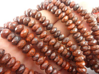 Full Strand Briquette Jasper 8x5 Mm Rondelle Faceted Gemstone Beads 15.5 Inches T022