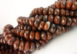 Full Strand Briquette Jasper 8x5 Mm Rondelle Faceted Gemstone Beads 15.5 Inches