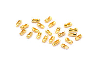 Ball Chain Connector, 100 Gold Tone Brass Ball Chain Connector Clasps For 1.5mm Ball Chain, Findings (6x2mm) A1086