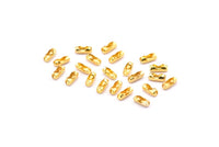 Ball Chain Connector, 100 Gold Tone Brass Ball Chain Connector Clasps For 1.5mm Ball Chain, Findings (6x2mm) A1086