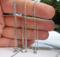 Silver Chain, Brass Chain, 5 Meters - 16.5 Feet (1.5x2mm) Silver Tone Brass Soldered Chain - Y005 ( Z015 )