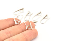 Silver Ear Hooks, 200 Antique Silver Plated Brass Earring Wires, Earring Hooks (21x9mm) E117 H0789