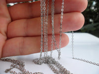 Silver Chain, Brass Chain, 10 Meters - 33 Feet (1.5x2mm) Silver Tone Brass Soldered Chain - Y005  ( Z015 )