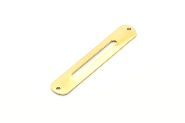 Brass Bracelet Blank, 12 Raw Brass Bracelet Blanks with 2 holes (45x8x0.80mm) A1111