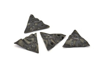 Black Triangle Charm, 8 Oxidized Black Brass Wavy Triangle Charms With 1 Hole, Earrings, Findings (22x0.60mm) D0791 S959