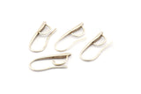 Silver Ear Hooks, 200 Antique Silver Plated Brass Earring Wires, Earring Hooks (21x9mm) E117 H0789