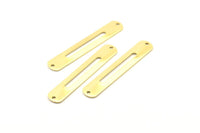 Brass Bracelet Blank, 12 Raw Brass Bracelet Blanks with 2 holes (45x8x0.80mm) A1111