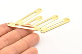 Brass Bracelet Blank, 12 Raw Brass Bracelet Blanks with 2 holes (45x8x0.80mm) A1111