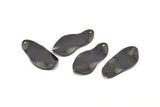 Black Oval Charm, 6 Oxidized Black Brass Wavy Oval Charms With 1 Hole, Earrings, Findings (33x15x1mm) D0790 S1008