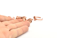 Rose Gold Ring Settings, 2 Rose Gold Plated Brass Adjustable Sunrise Rings - Pad Size 6mm N0738 Q0815