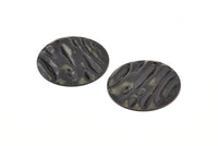 Black Wavy Disc, 6 Oxidized Black Brass Wavy Discs With 1 Hole, Earrings, findings(25x0.60mm) D871 S1014