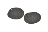 Black Round Charm, 4 Oxidized Black Brass Textured Round Stamping Blanks With 1 Hole, Earrings, Pendants, (29x28x0.60mm) D0826 S986