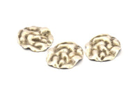 Silver Wavy Disc, 6 Antique Silver Plated Brass Wavy Disc Charms With 1 Hole, Earrings, Pendants, Findings (29x26x0.60mm) D0801 H0819