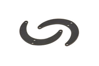 Black Moon Charm, 12 Oxidized Black Brass Crescent Moon Charms With 4 Holes, Connectors (28x19x0.60mm) D914 S1005