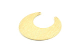 Brass Moon Charm, 12 Textured Raw Brass Horn Charms With 2 Holes, Findings, Connectors (30x13.5x0.50mm) D1107