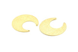 Brass Moon Charm, 12 Textured Raw Brass Horn Charms With 2 Holes, Findings, Connectors (30x13.5x0.50mm) D1107