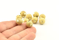 Brass Ball Bead, 24 Raw Brass Spacer Beads, Findings (12mm) D1253