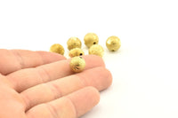 Brass Ball Bead, 24 Raw Brass Spacer Beads, Findings (10mm) D1233