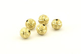 Brass Ball Bead, 24 Raw Brass Spacer Beads, Findings (8mm) D966