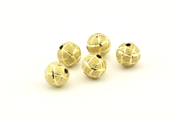 Brass Ball Bead, 24 Raw Brass Spacer Beads, Findings (8mm) D966