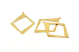 Brass Diamond Charm, 8 Raw Brass Rhombus Charms With 1 Loop, Pendants, Earrings, Findings (42x30x0.80mm) D1050