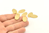 Brass Oval Charm, 12 Raw Brass Oval Charms With 1 Hole, Earrings, Findings (21x12x0.80mm) D1112