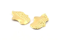 Brass Irregular Charm, 10 Raw Brass Irregular Charms With 1 Hole, Findings, Earrings, Pendants (30x19x0.60mm) D1047