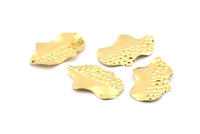 Brass Irregular Charm, 10 Raw Brass Irregular Charms With 1 Hole, Findings, Earrings, Pendants (30x19x0.60mm) D1047