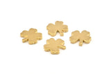 Brass Flower Blank, 10 Raw Brass Flower Stamping Blank, Earrings, Findings (15x2mm) D1183