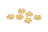 Brass Flower Blank, 10 Raw Brass Flower Stamping Blank, Earrings, Findings (15x2mm) D1183