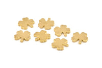 Brass Flower Blank, 10 Raw Brass Flower Stamping Blank, Earrings, Findings (15x2mm) D1183