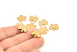 Brass Flower Blank, 10 Raw Brass Flower Stamping Blank, Earrings, Findings (15x2mm) D1183