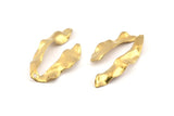 Brass Wavy Charm, 12 Raw Brass Wavy U Shaped Charms With 1 Hole, Earrings, Findings (34x18x0.50mm) D1204