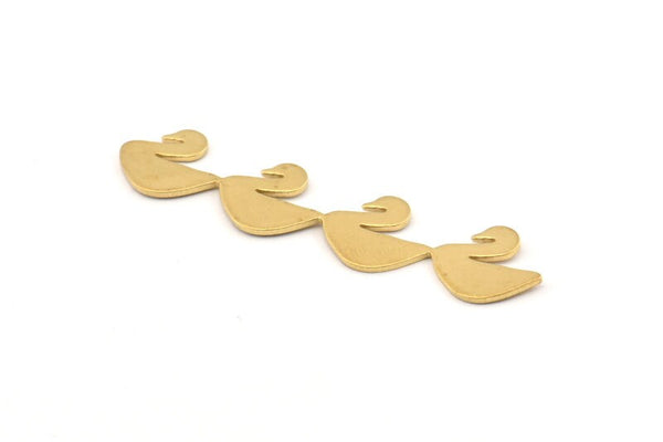 Brass Duck Blank, 12 Raw Brass Duck Blanks, Earrings, Findings (49x11x0.80mm) D1205