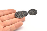 Black Wavy Disc, 6 Oxidized Black Brass Wavy Discs With 1 Hole, Earrings, findings(25x0.60mm) D871 S1014