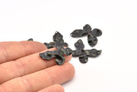 Black Butterfly Charm, 10 Oxidized Black Brass Butterfly Charms With 1 Hole, Earrings, Findings (25x20x0.60mm) D0731 S1016