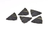 Black Triangle Charm, 8 Oxidized Black Brass Wavy Triangle Charm Earrings With 1 Hole, Findings (28x22x0.50mm) D0729 S1022