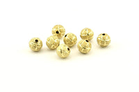 Brass Ball Bead, 24 Raw Brass Spacer Beads, Findings (8mm) D966