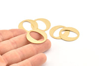 Brass Round Charm, 12 Raw Brass Circle Pendants, Earrings, Findings (25x0.80mm) D1109