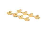 Brass Duck Blank, 12 Raw Brass Duck Blanks, Earrings, Findings (49x11x0.80mm) D1205