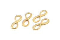 Brass Infinity Charm, 24 Raw Brass Infinity Necklace Charms, Earrings, Findings (23x8x1mm) D1141