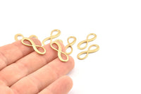 Brass Infinity Charm, 24 Raw Brass Infinity Necklace Charms, Earrings, Findings (23x8x1mm) D1141