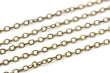 Antique Brass Chain, Antique Bronze Tone Brass Soldered Chain (2.6x2mm) 3m-5m-10m-20m-50m-90m Z192