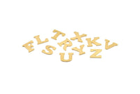 Brass Letter Charm, 26 Raw Brass Letter Alphabets, 1 pc from each Letter , Whole Alphabet