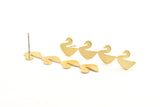 Brass Duck Earring, 8 Raw Brass Duck Stud Earrings (49x11x0.80mm) D1205 A1305