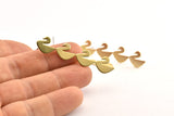 Brass Duck Earring, 8 Raw Brass Duck Stud Earrings (49x11x0.80mm) D1205 A1305