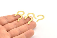 Brass Question Mark Charm, 24 Raw Brass Question Mark Charms With 1 Hole,  Earrings, Findings (24x16x0.80mm) A1292