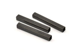 Black Tube Beads - 10 Square Oxidized Black Brass Tubes (40x5x5mm) Sq04 Brc280 S184