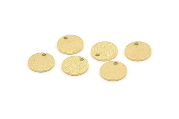 Brass Cabochon Tag, 24 Textured Raw Brass Cabochon Tags With 1 Hole, Stamping Tags (10x1mm) D1377